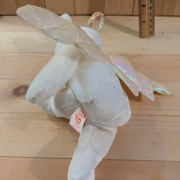 Ty Beanie Babie Halo White Plush Bear with Iridescent Wings - Picture 4 of 5